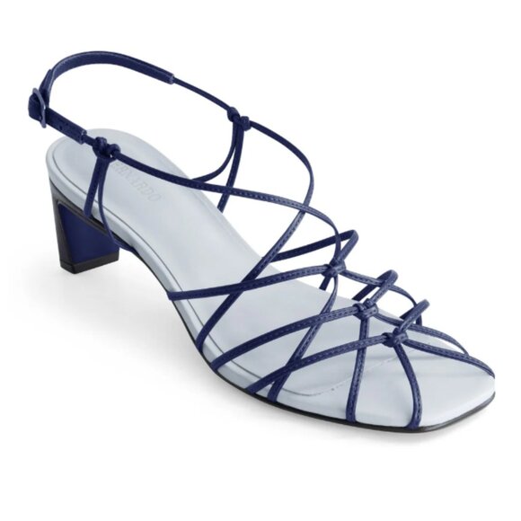 NEW BERNARDO Made In Brazil Leather Catrina Strappy Heels  in MIDNIGHT 925 6m3 - Picture 3 of 8